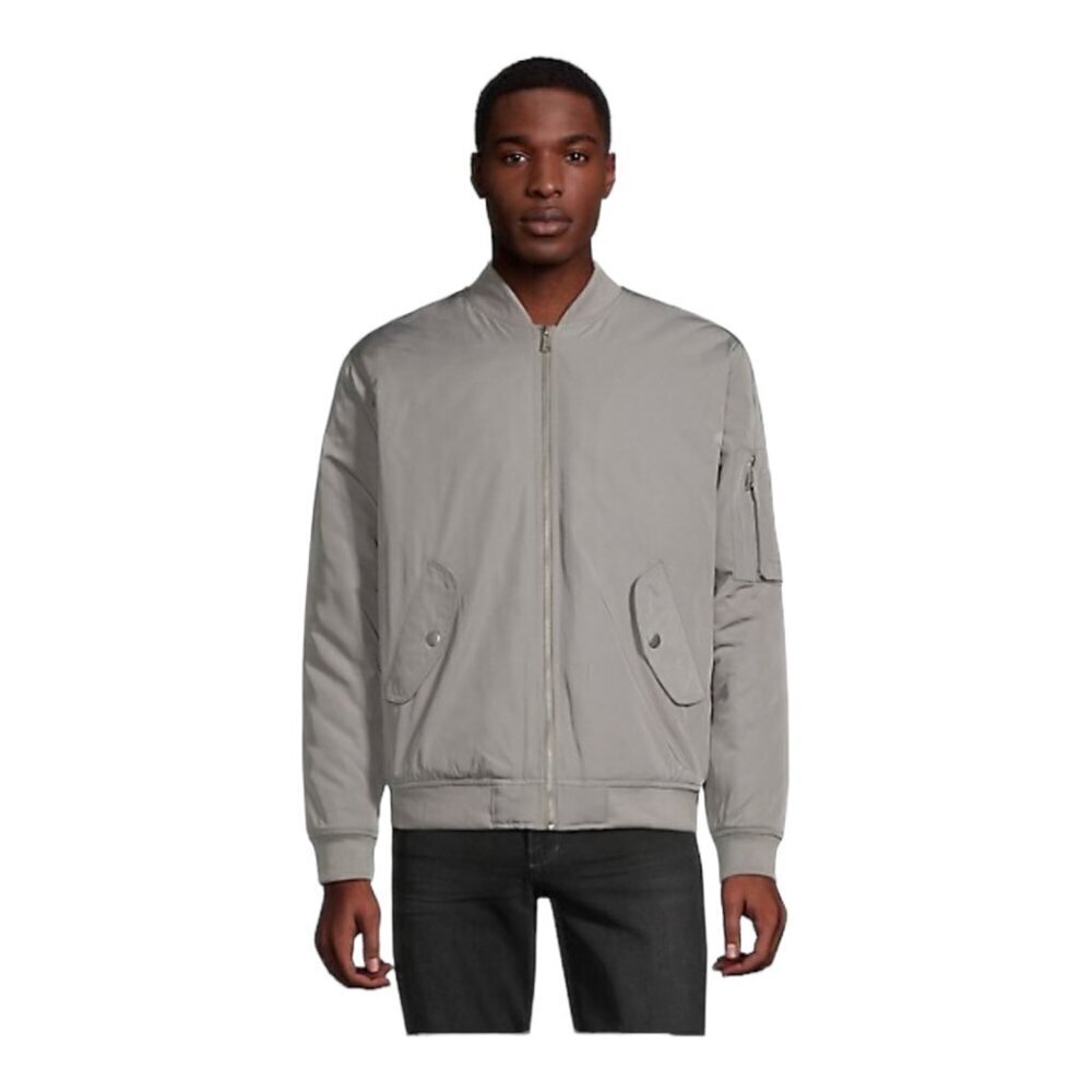RQRD Men's Grey Quilted Orange Lined Pilot Flight Bomber Jacket US S